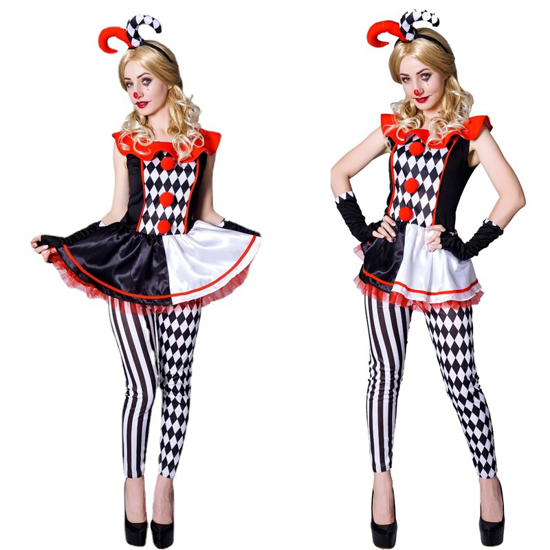 Anime Harley Quinn Cosplay - 여성용 할리 할리 광대 몬스터 코스튬,