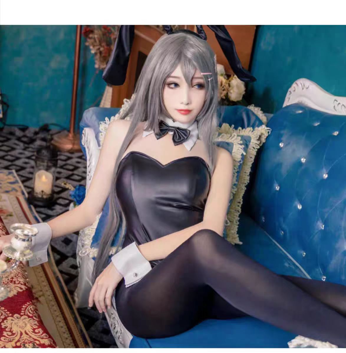 Anime Cosplay Girl - 섹시한 버니걸 사쿠라지마 마이 코스프레 의상