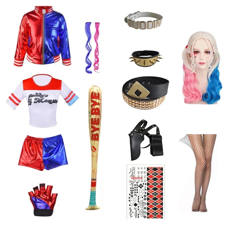 Anime Harley Quinn Cosplay - 새로운 2026 애니메이션 수어사이드 퀸 코스프레