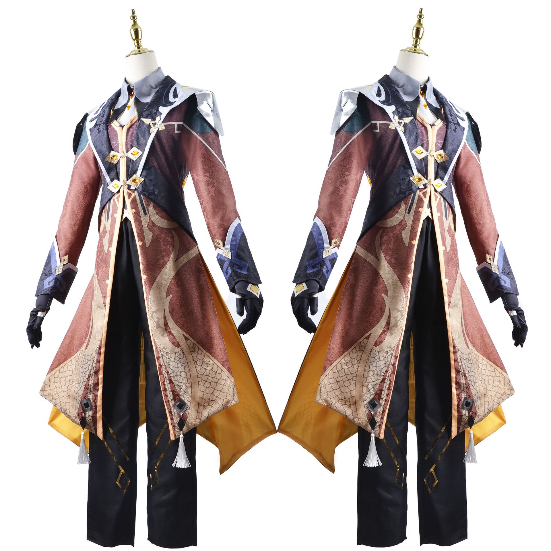 Anime Cosplay Outfits Male - Genshin Impact 코스프레 의상 세트는 Zhongli