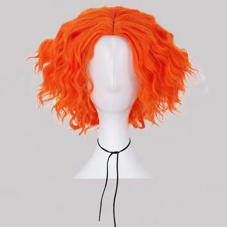 매드 해터 코스프레 가발 짧은 오렌지 곱슬 가발 이상한 - Anime Cosplay Website 리뷰 및 가격