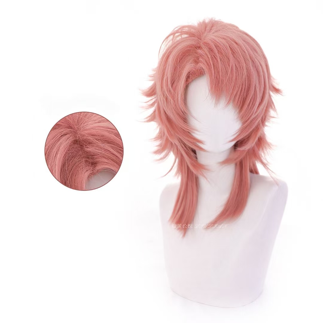 사비토 코스프레 가발 핑크 오렌지 멀렛 울프컷 프리스타 - Anime Cosplay Orange Hair 리뷰 및 가격