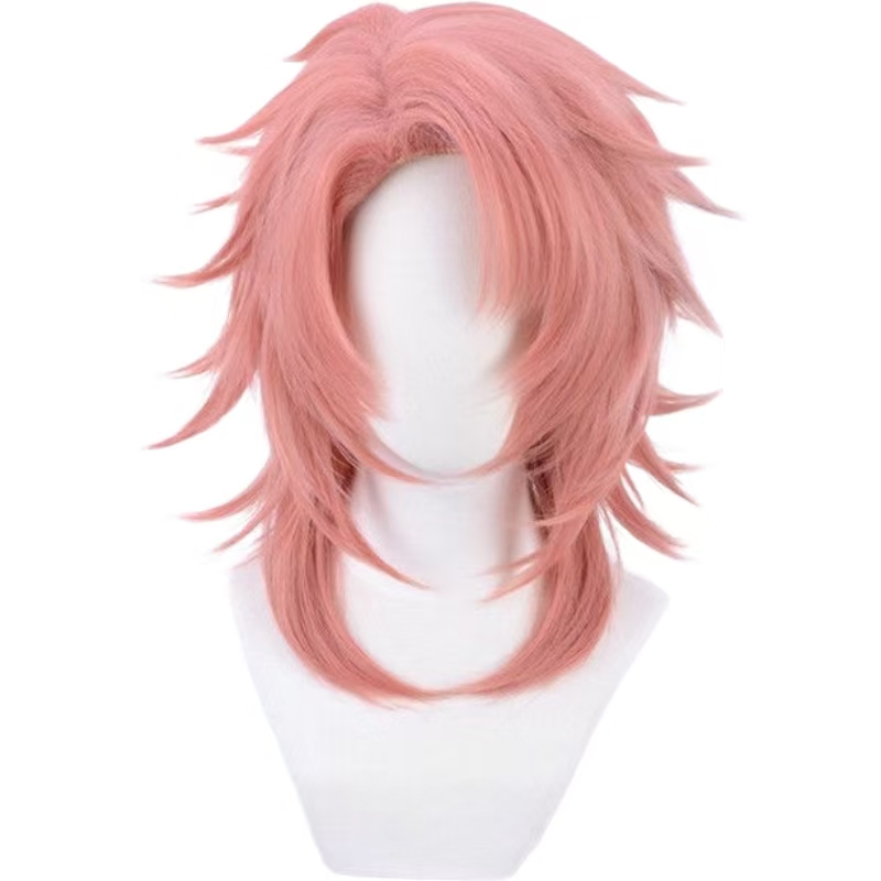 사비토 코스프레 가발 핑크 오렌지 멀렛 울프컷 프리스타 - Anime Cosplay Orange Hair 리뷰 및 가격