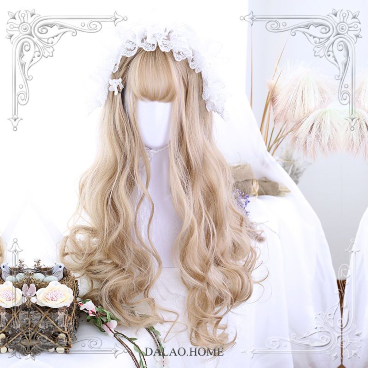 여성용 풀 헤드 가발 긴 곱슬머리 스트레이트 뱅스 로리 - Anime Cosplay Realistic 리뷰 및 가격
