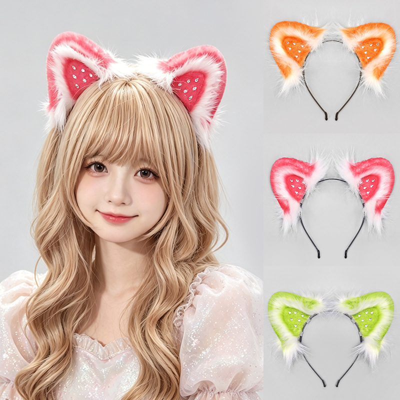 소녀를위한 달콤한 딸기 고양이 귀 머리띠 일본식 코스프 - Cosplay Anime Expo 리뷰 및 가격