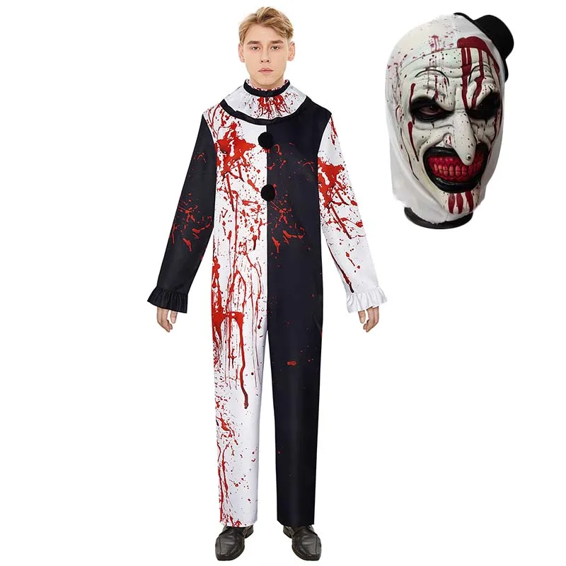 남성 할로윈 의상 아트 더 클라운 코스프레 의상 영화  - Anime Cosplay Outfits Male 리뷰 및 가격