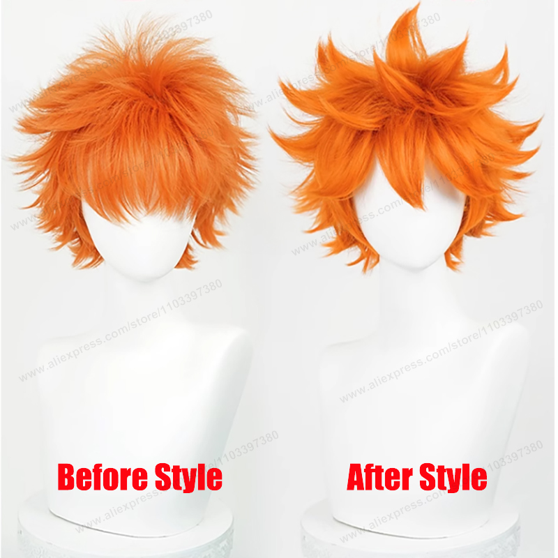 히나타 쇼요 코스프레 가발 26cm 짧은 오렌지 머리  - Anime Cosplay Orange Hair 리뷰 및 가격