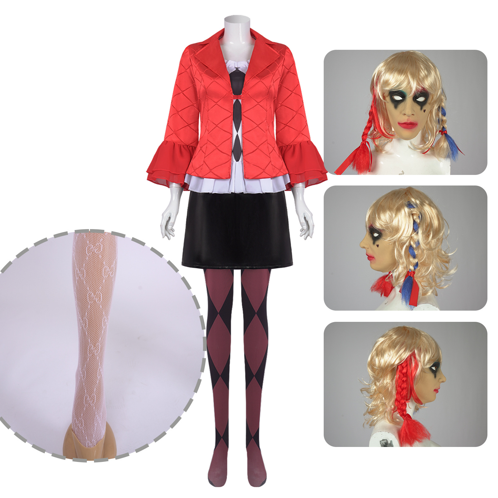 할리 퀸 조커 2 코스프레 의상 할리 퀸 피닉스 조커  - Anime Harley Quinn Cosplay 리뷰 및 가격