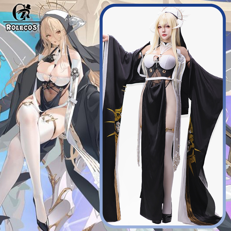 ROLECOS 게임 Azur Lane HMS Impla - Anime Cosplay Nun 리뷰 및 가격