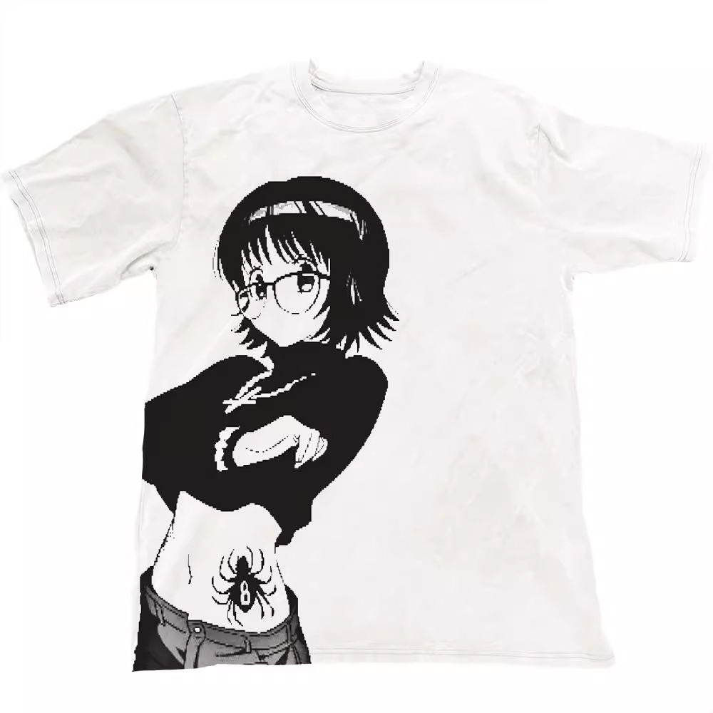 새로운 헌터 X 헌터 퍼플 프린트 반팔 티셔츠 Y2K  - Hunter X Hunter Uniform 리뷰 및 가격