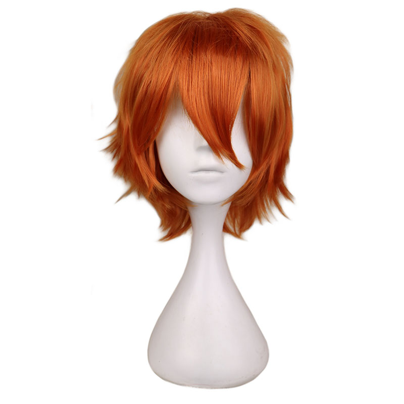 남성 여성을위한 짧은 오렌지 가발 할로윈을위한 오렌지  - Anime Cosplay Orange Hair 리뷰 및 가격