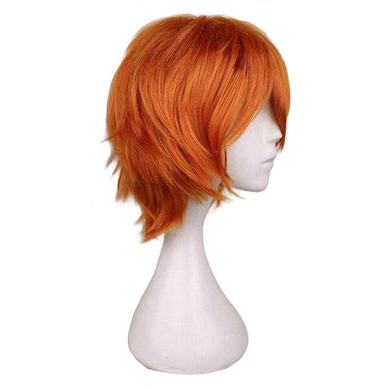남성 여성을위한 짧은 오렌지 가발 할로윈을위한 오렌지  - Anime Cosplay Orange Hair 리뷰 및 가격