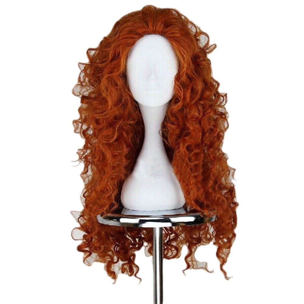 긴 오렌지색 곱슬머리 코스프레 할로윈 합성 섬유 가발  - Anime Cosplay Orange Hair 리뷰 및 가격