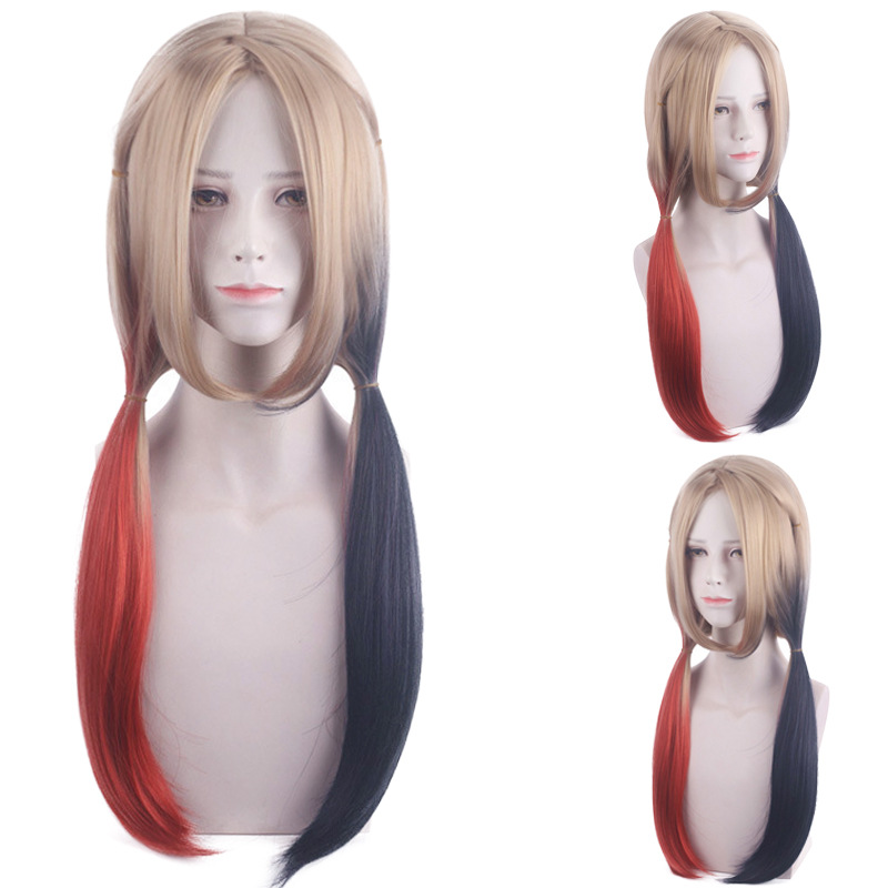 여성 퀸 코스프레 가발 할리 2 포니테일 스타일 레드  - Anime Harley Quinn Cosplay 리뷰 및 가격