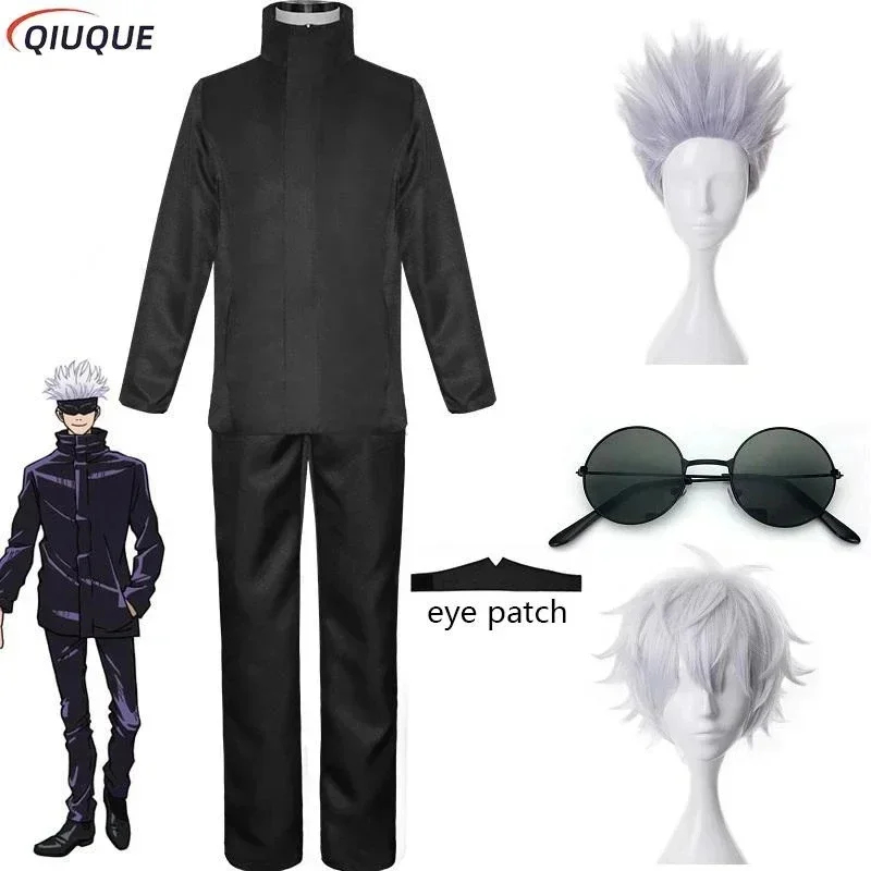 A,4'g/110-3XL 블랙/블루 고죠 사토루 코스프 - Anime Cosplay Eyes 리뷰 및 가격