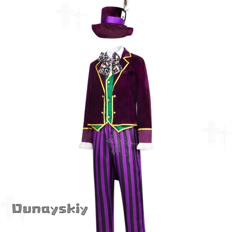 앨리스 모자 제작자 코스프레 의상 할로윈 파티 의상 남 - Anime Cosplay Outfits Male 리뷰 및 가격