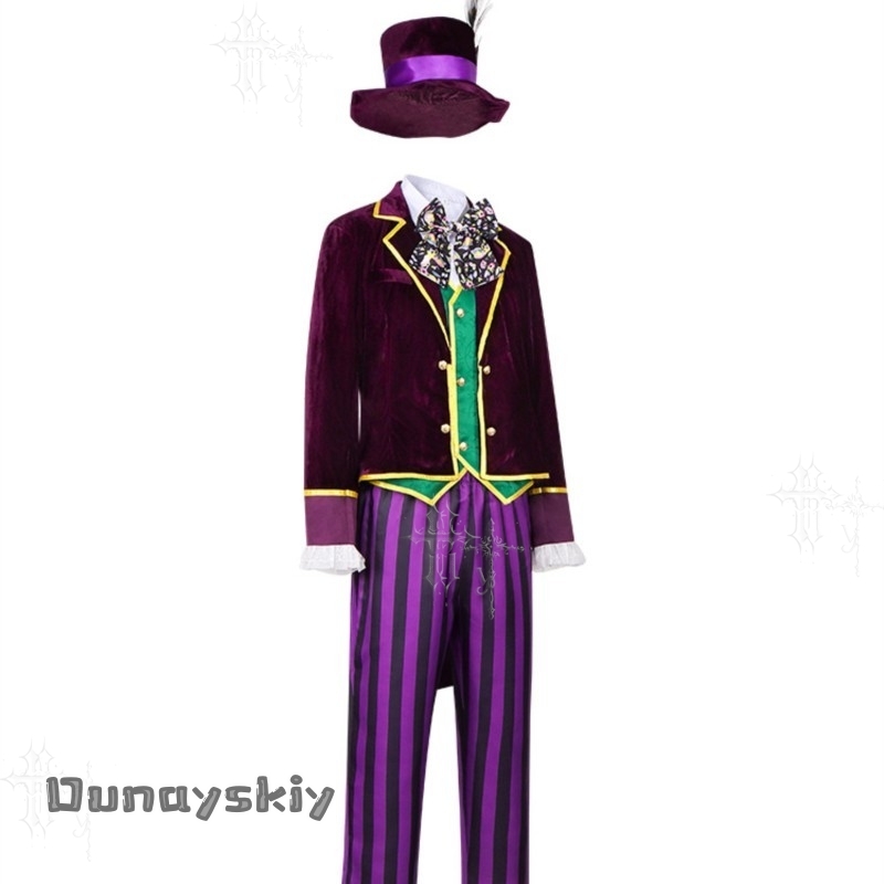 앨리스 모자 제작자 코스프레 의상 할로윈 파티 의상 남 - Anime Cosplay Outfits Male 리뷰 및 가격