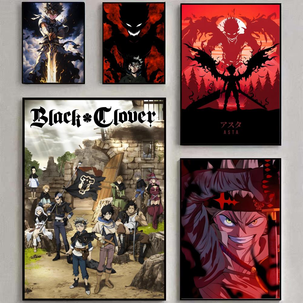 애니메이션 B-블랙 클로버 포스터 포스터 방수 HD 벽 - Black Clover Grimoire 리뷰 및 가격
