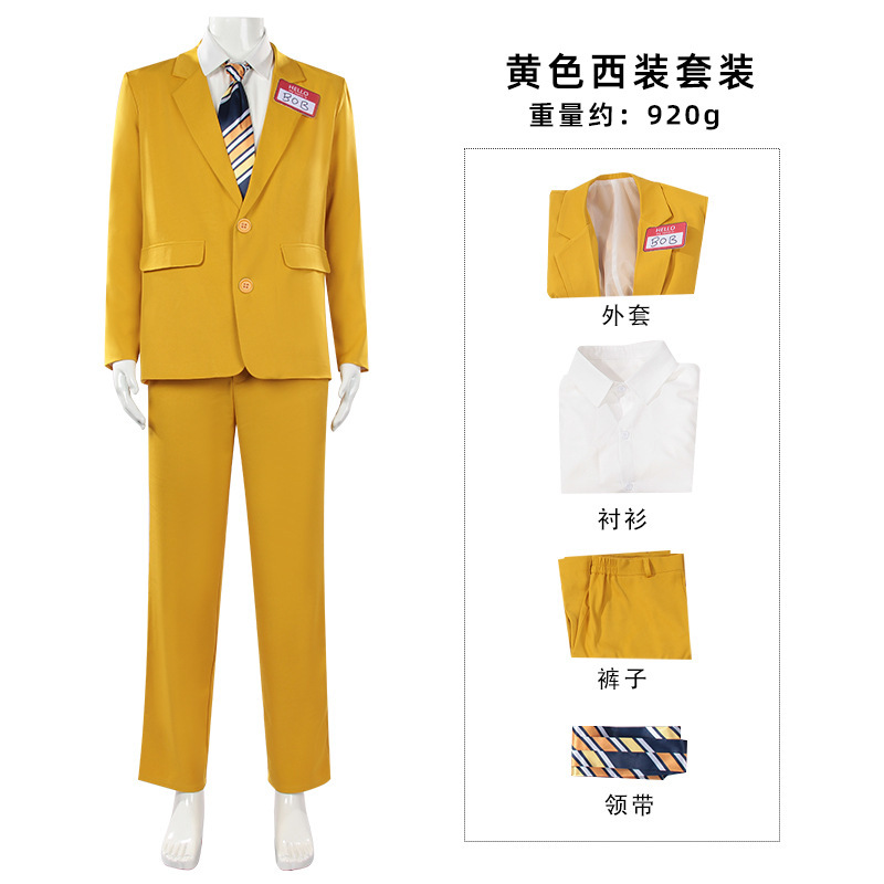 남성용 호러 테마 노란색 정장 세트 블레이저 바지 셔츠 - Anime Cosplay Name 리뷰 및 가격