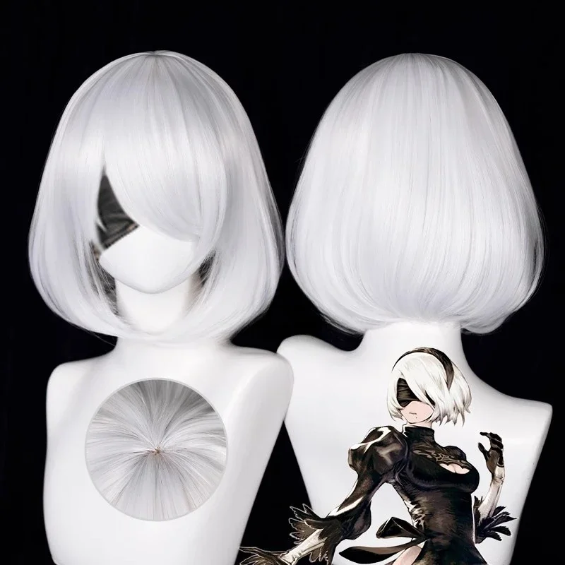애니메이션 9S 코스프레 가발 2b 가발 흰색 가발 코 - Cosplay Anime White Hair 리뷰 및 가격